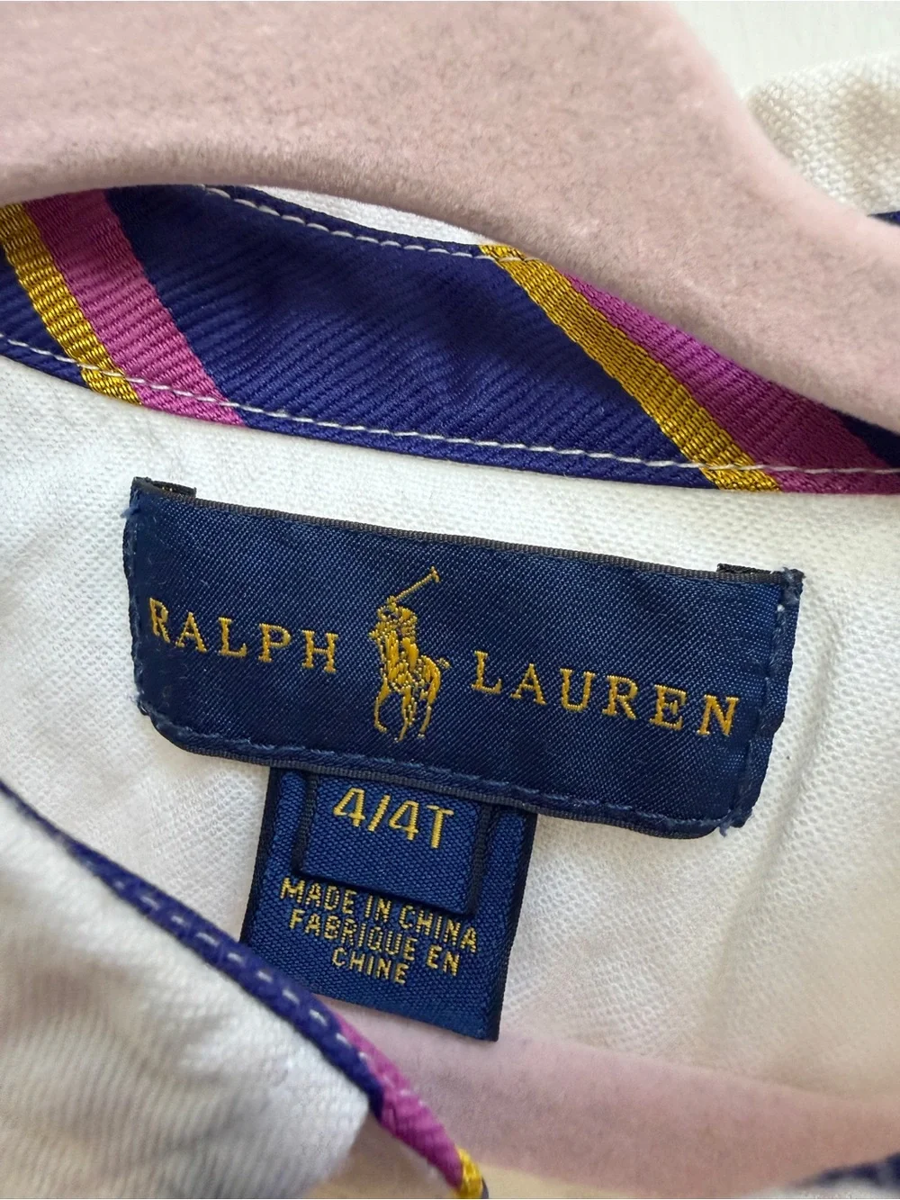 Ralph Lauren Girls 4 4T White Short-Sleeve Button-Down Shirt with Polo Logo